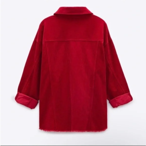 ZARA Corduroy Oversized Shacket Size Medium - Picture 7 of 13